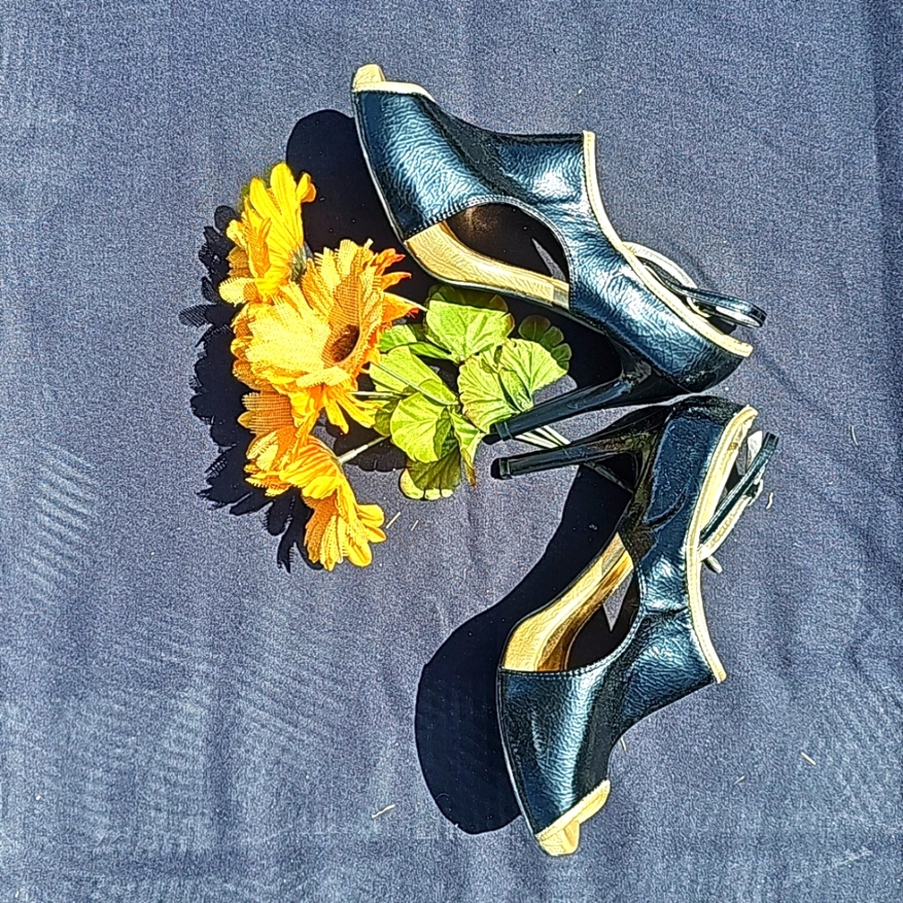 Black & Gold High Heels
